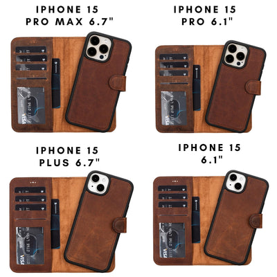casper leather iphone 15 series wallet case - toronata - 