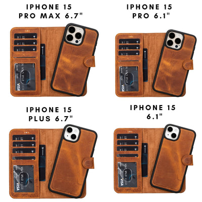 casper leather iphone 15 series wallet case - toronata - 