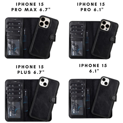 casper leather iphone 15 series wallet case - toronata - 