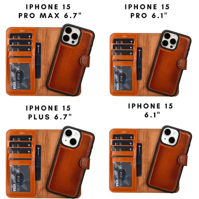 casper leather iphone 15 series wallet case - toronata - 