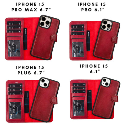 casper leather iphone 15 series wallet case - toronata - 