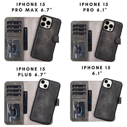 casper leather iphone 15 series wallet case - toronata - 