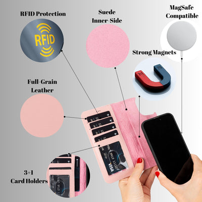 casper leather iphone 15 series wallet case - toronata - 