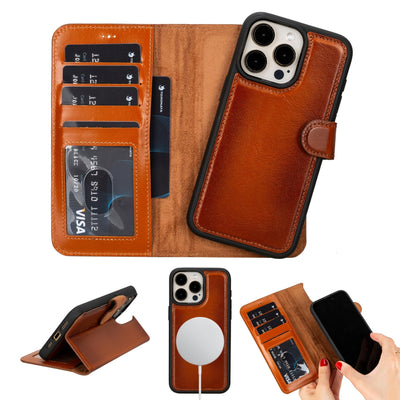 casper leather iphone 15 series wallet case - toronata - 