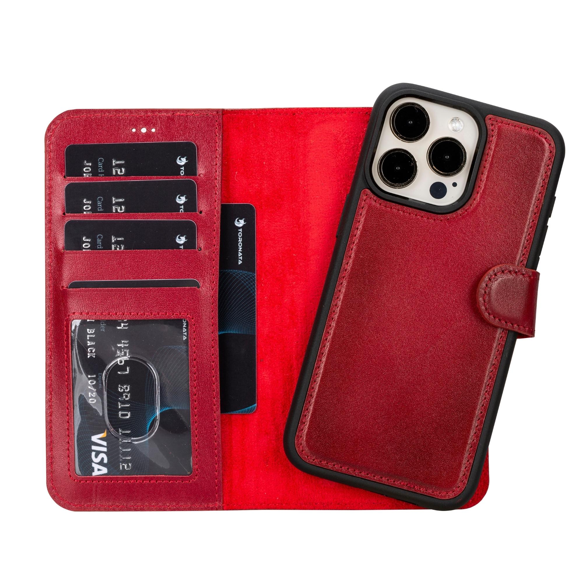 iPhone 12 Mini Leather Designer Phone Case-Red