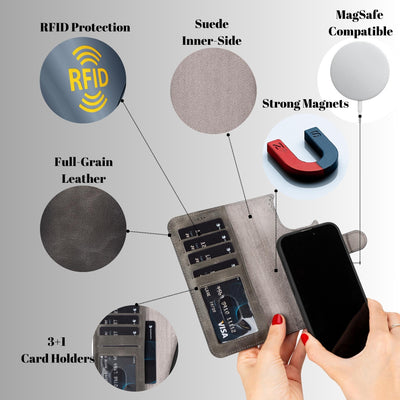 casper leather iphone 15 series wallet case - toronata - 