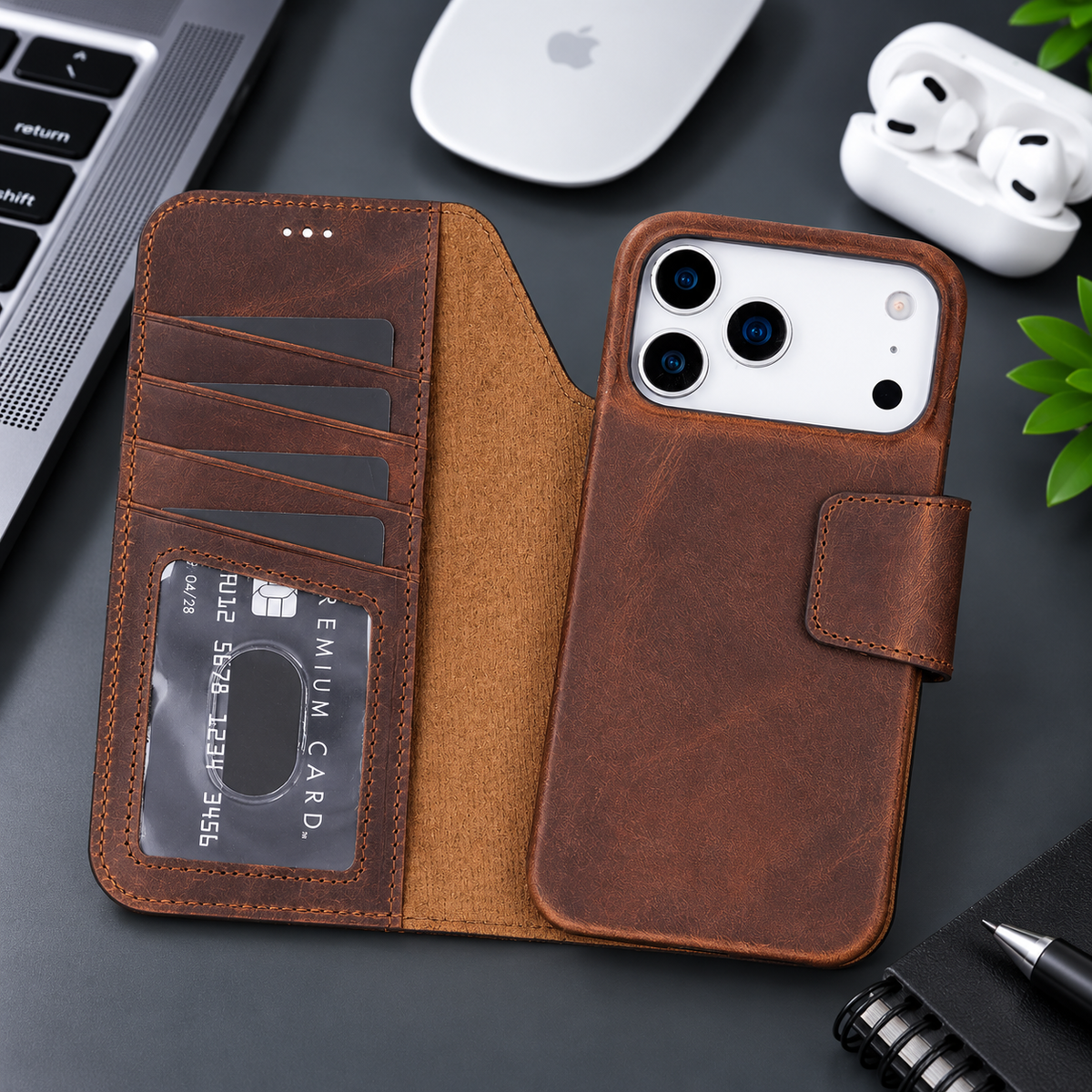 Brea iPhone 18 Pro Leather Wallet Case | TORONATA 