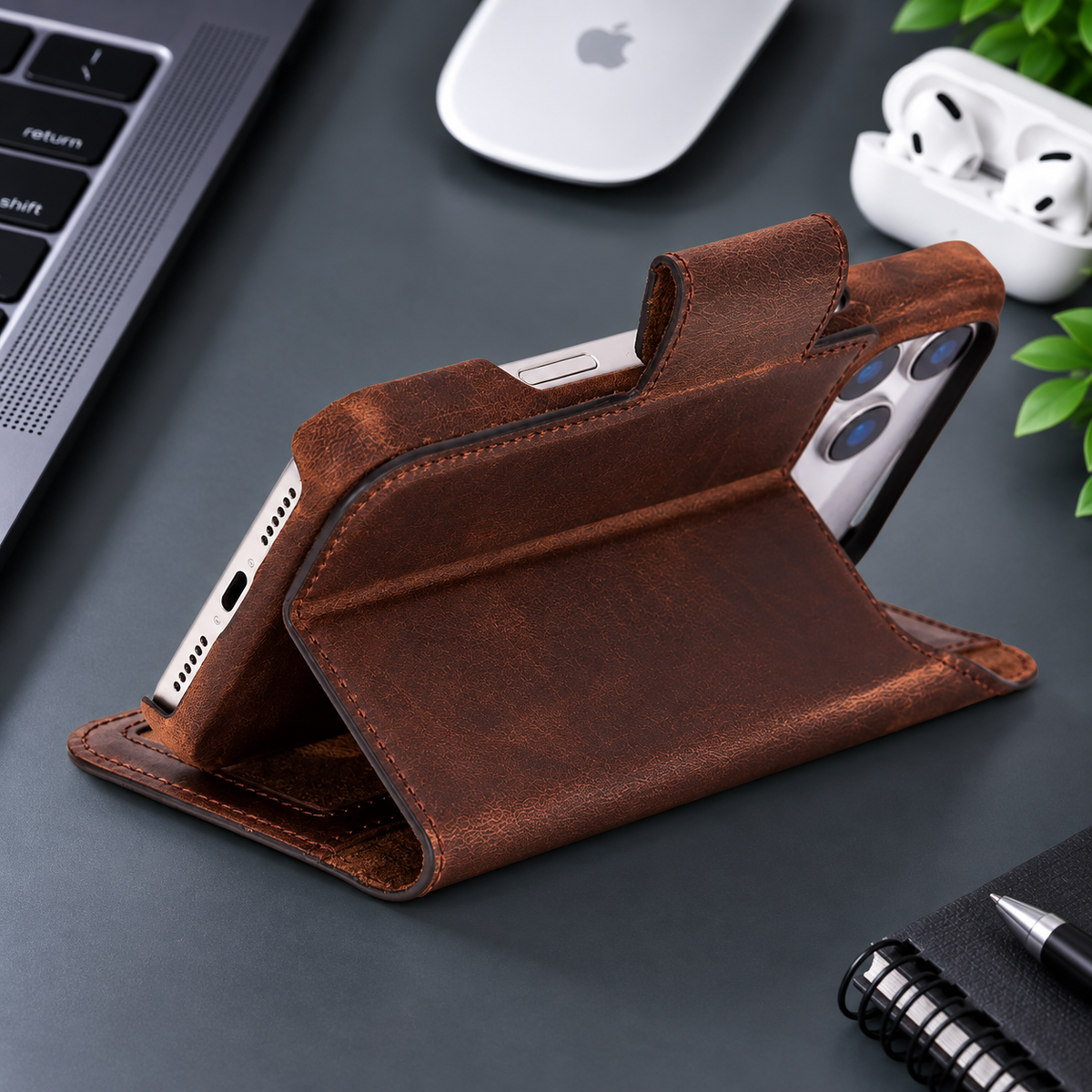 Brea iPhone 18 Pro Leather Wallet Case | TORONATA 