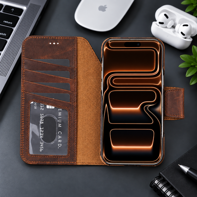 Brea iPhone 18 Pro Leather Wallet Case | TORONATA 