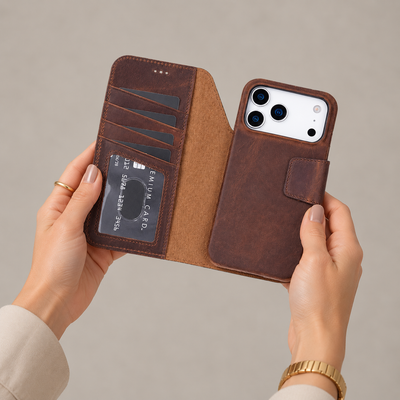 Brea iPhone 18 Pro Leather Wallet Case | TORONATA 