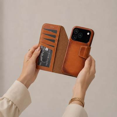 Brea iPhone 18 Pro Leather Wallet Case TORONATA 