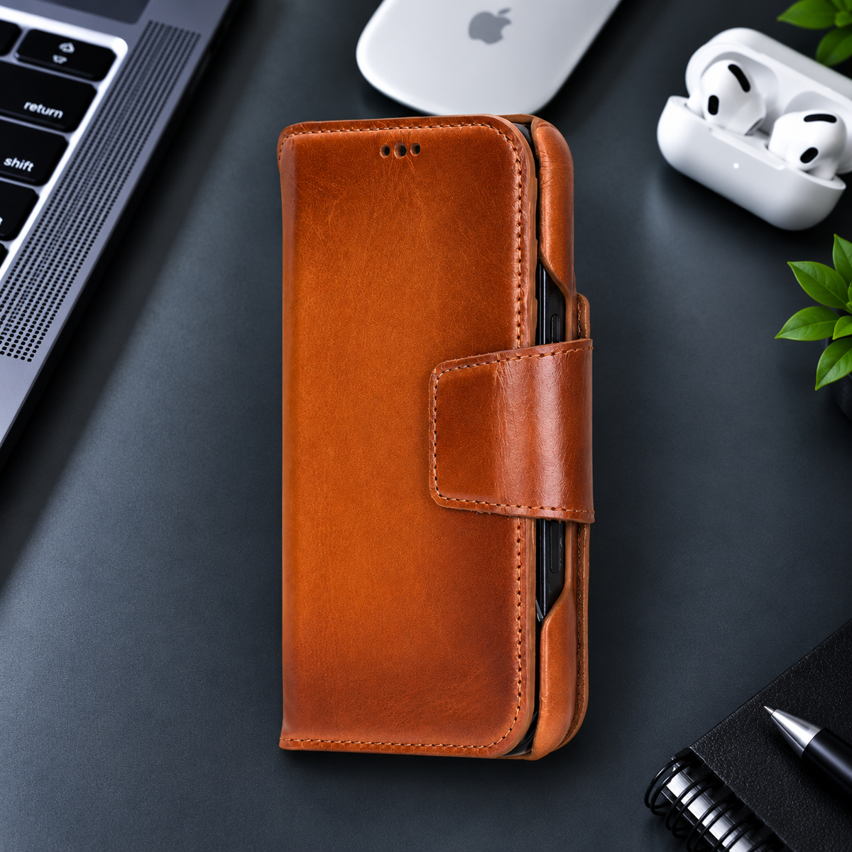 Brea iPhone 18 Pro Leather Wallet Case TORONATA 