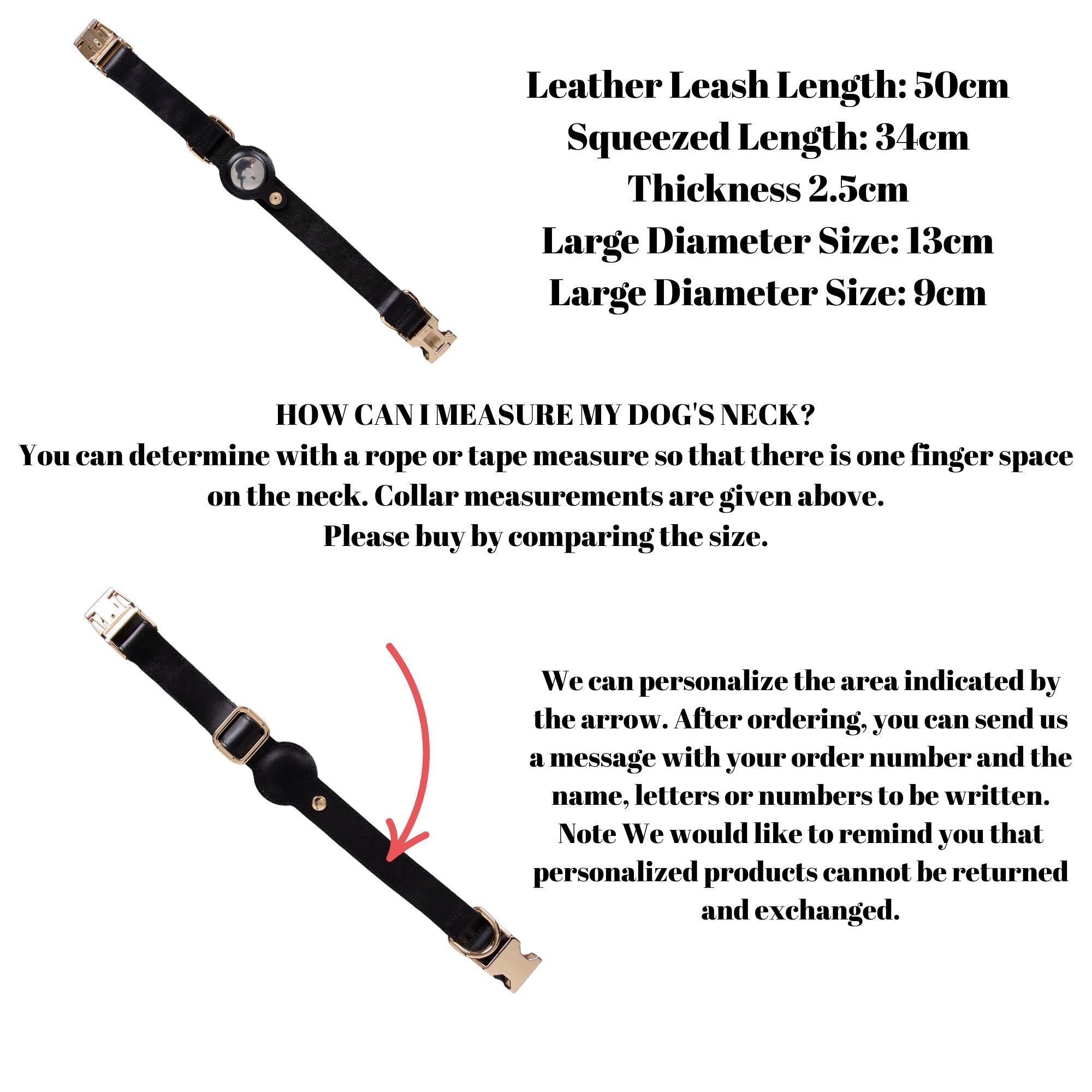 Charlotte Handcrafted Calfskin Leather Dog Collar - Compatible with AirTag 