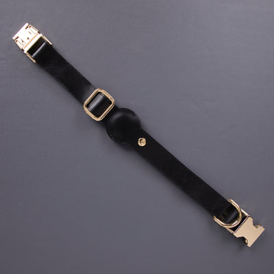 Charlotte Handcrafted Calfskin Leather Dog Collar - Compatible with AirTag 