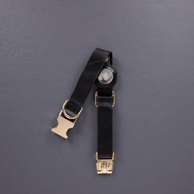 Charlotte Handcrafted Calfskin Leather Dog Collar - Compatible with AirTag 
