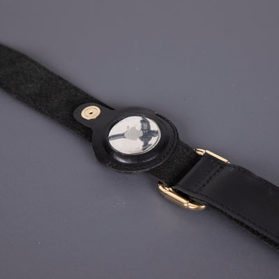 Charlotte Handcrafted Calfskin Leather Dog Collar - Compatible with AirTag 