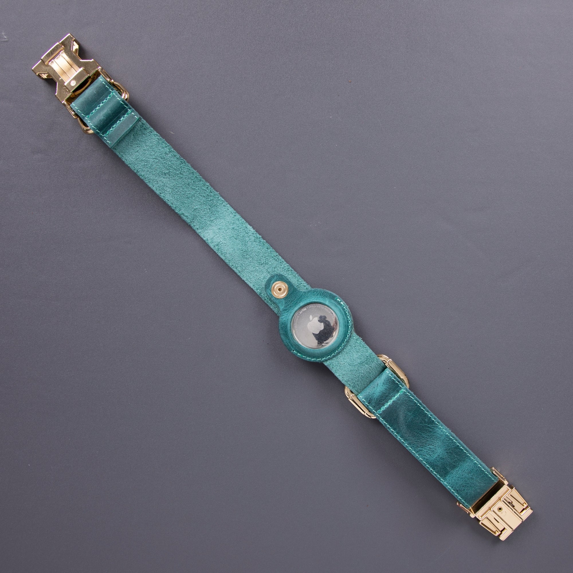 Charlotte Handcrafted Calfskin Leather Dog Collar - Compatible with AirTag 