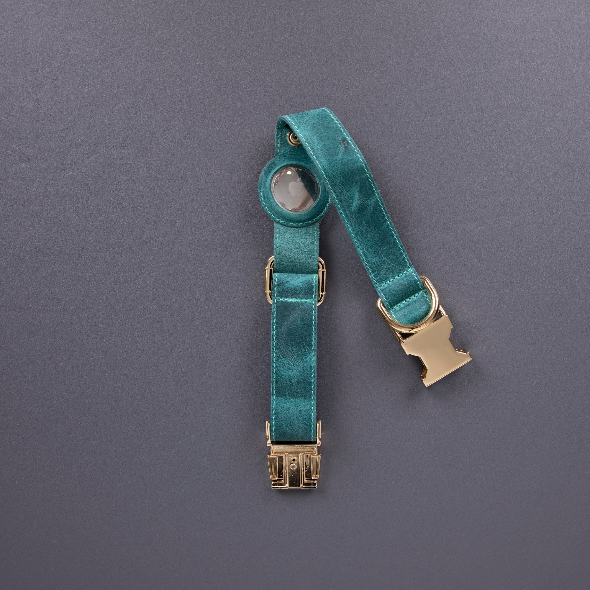 Charlotte Handcrafted Calfskin Leather Dog Collar - Compatible with AirTag 
