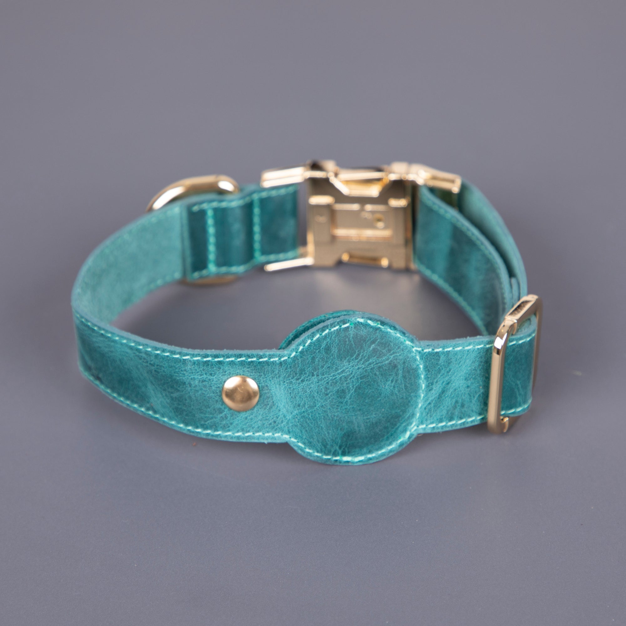 Charlotte Handcrafted Calfskin Leather Dog Collar - Compatible with AirTag 