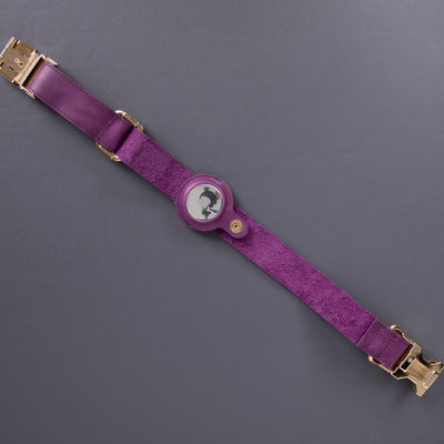 Charlotte Handcrafted Calfskin Leather Dog Collar - Compatible with AirTag 