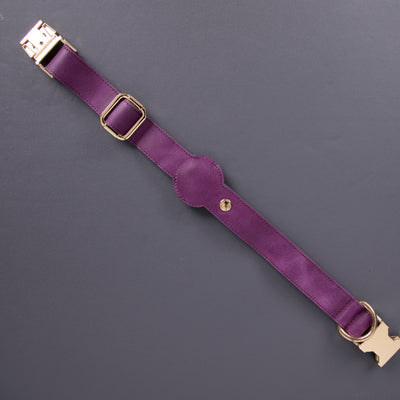 Charlotte Handcrafted Calfskin Leather Dog Collar - Compatible with AirTag 