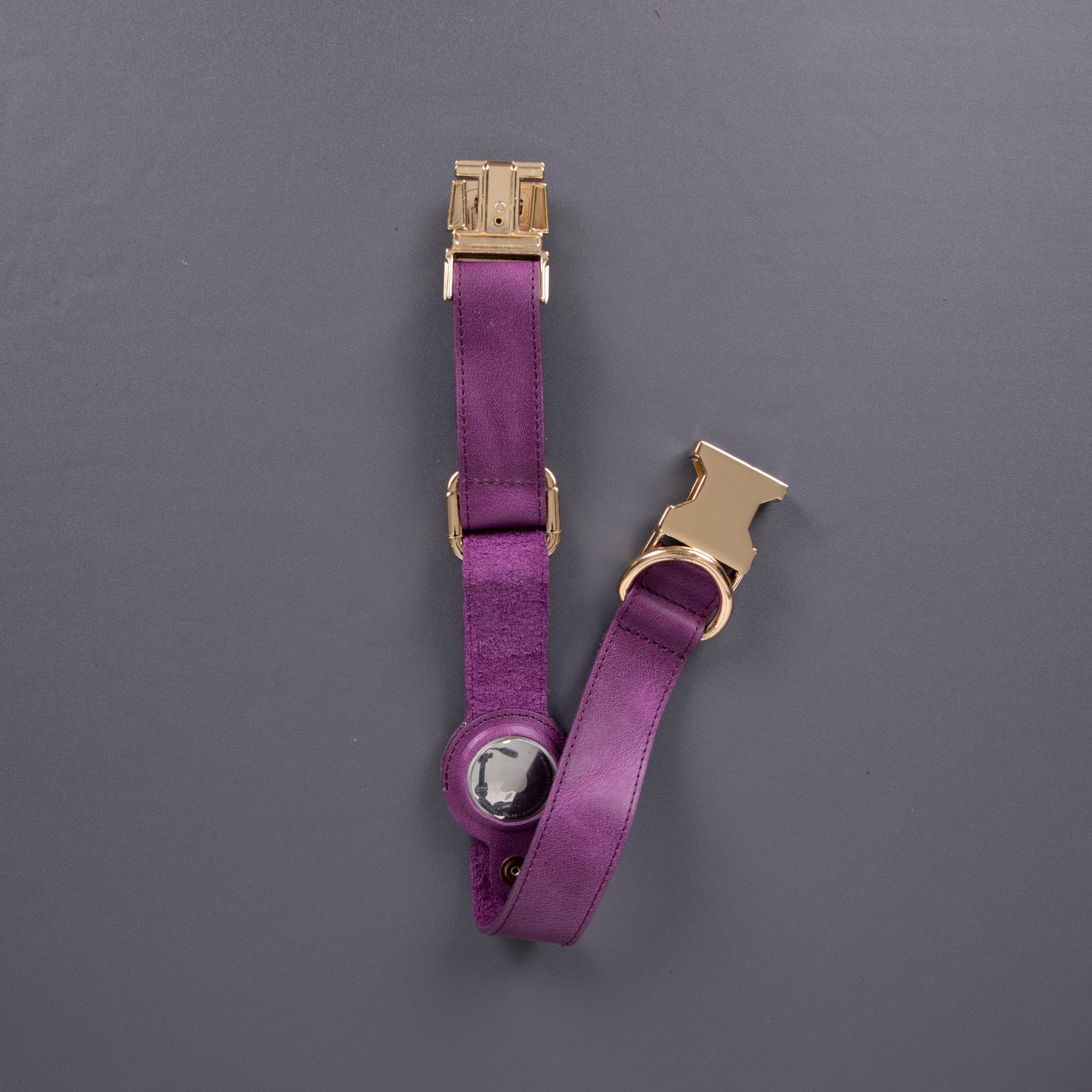 Charlotte Handcrafted Calfskin Leather Dog Collar - Compatible with AirTag 
