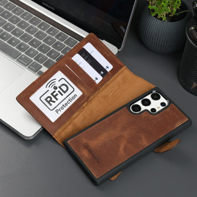 Leather Samsung Galaxy S25 Ultra Wallet Case 