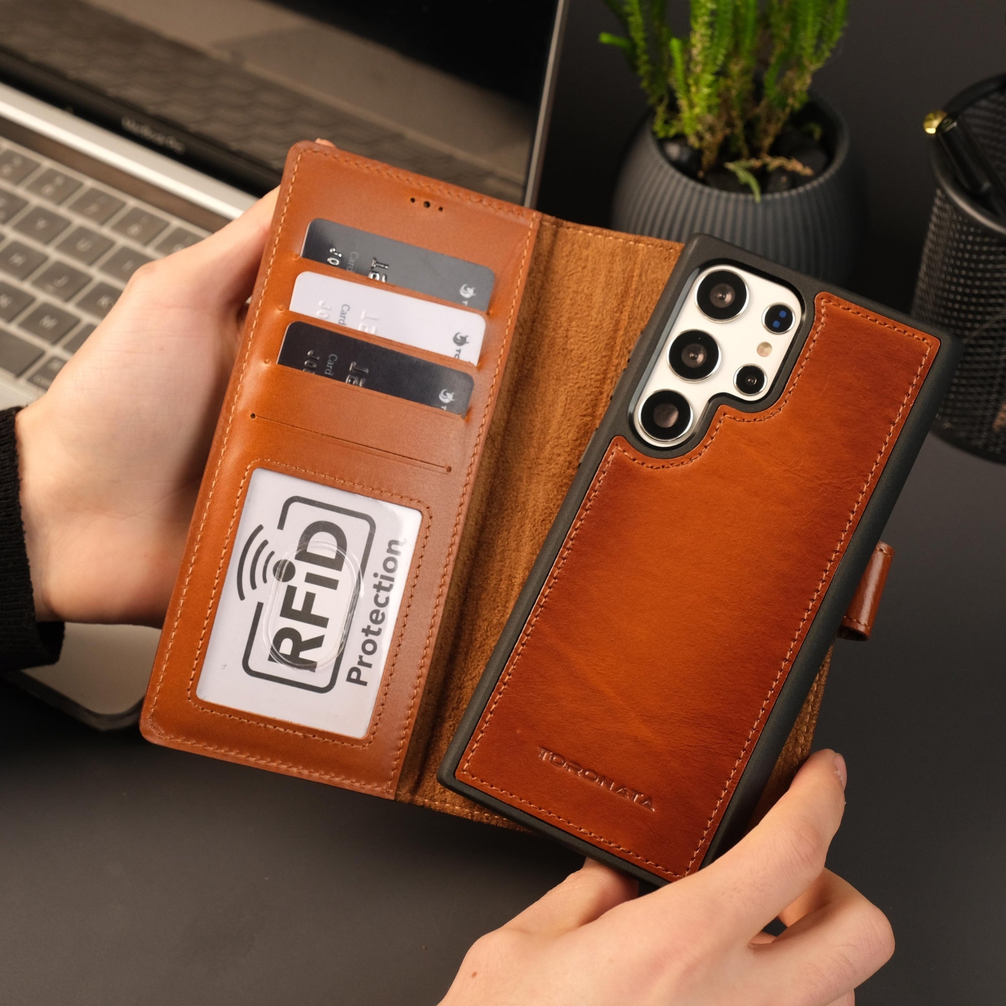 Leather Samsung Galaxy S25 Ultra Wallet Case 