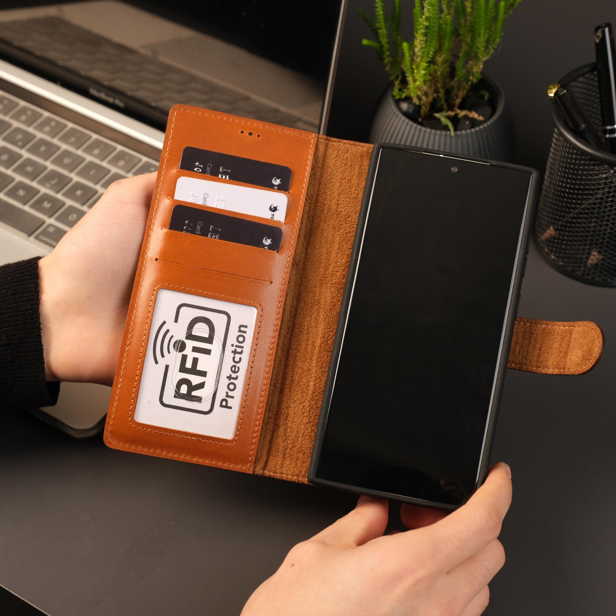 Leather Samsung Galaxy S25 Ultra Wallet Case 