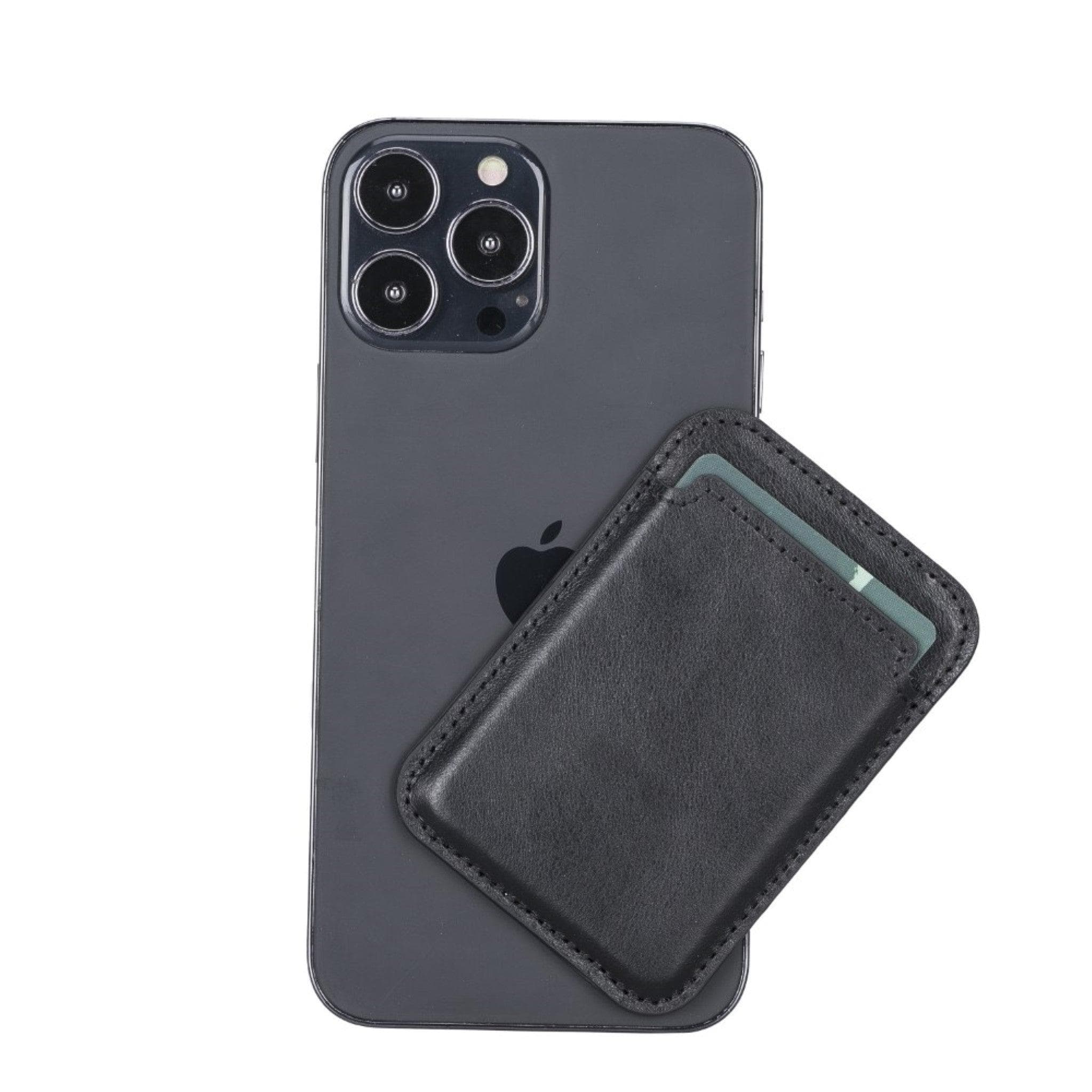 Maggy Leather Magnetic Card Holder - TORONATA - color_ Black