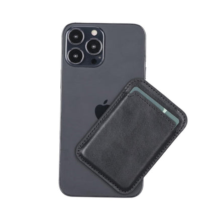 Maggy Leather Magnetic Card Holder - TORONATA - color_ Black
