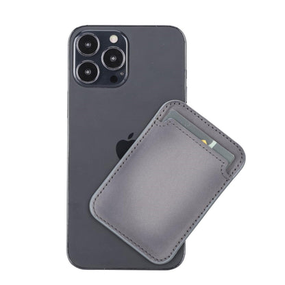 Maggy Leather Magnetic Card Holder - TORONATA - color_ Gray