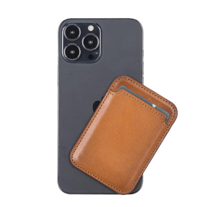 Maggy Leather Magnetic Card Holder - TORONATA - color_ Tan