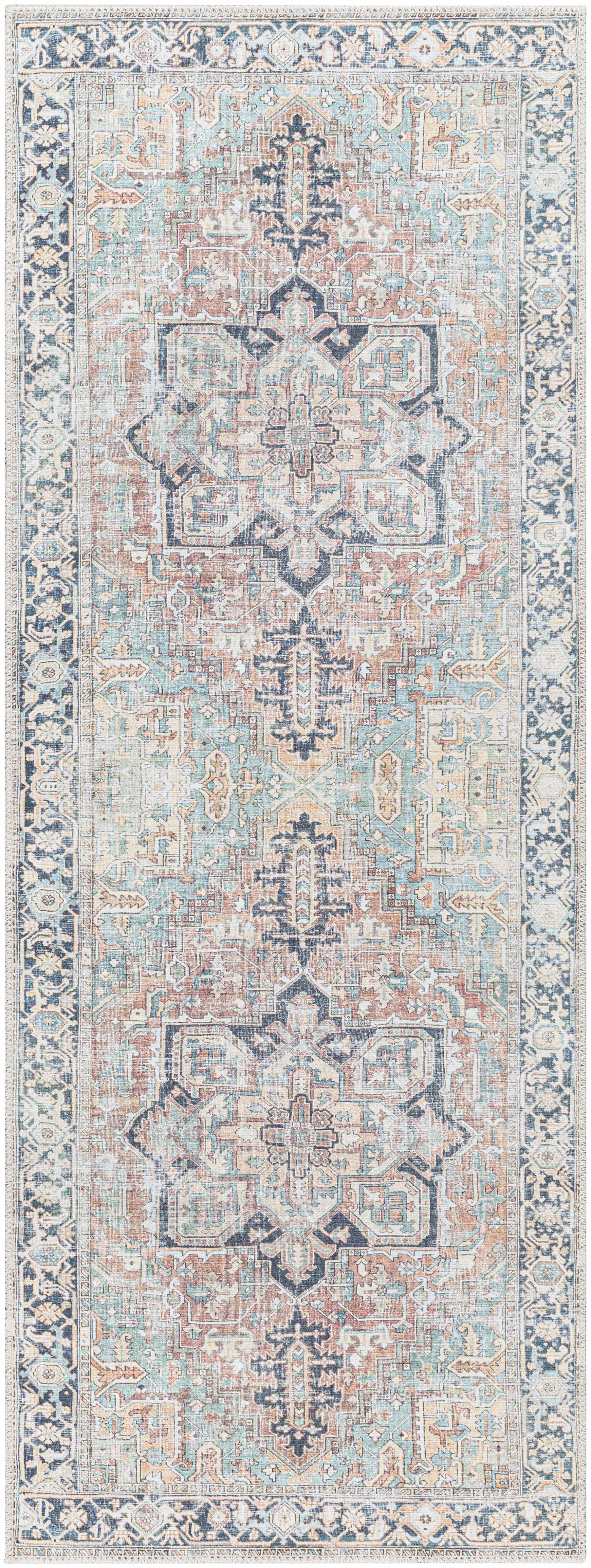 Green Nisa Tumble Dry Washable Rug