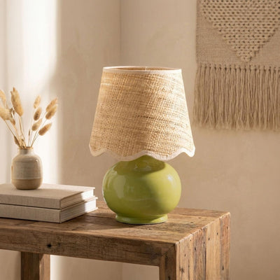 Benton Handmade Ceramic Table Lamp with Cotton Shade