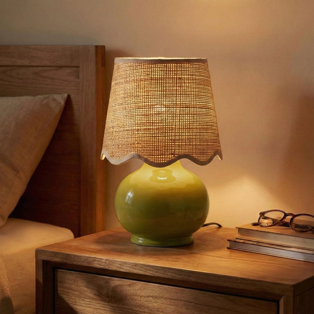 Benton Handmade Ceramic Table Lamp with Cotton Shade