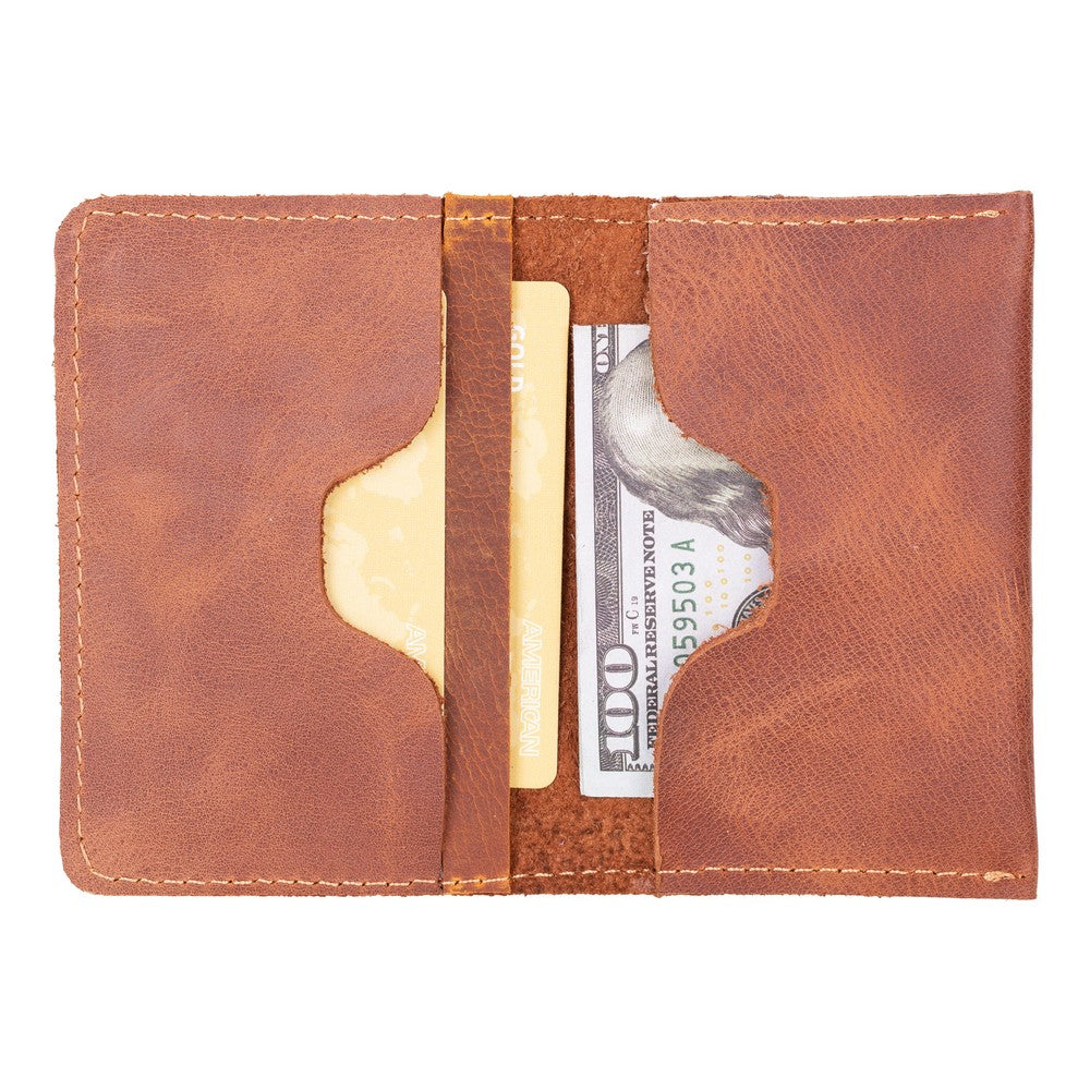 Giorno Leather Card Holder - TORONATA - color_ Saddle Brown