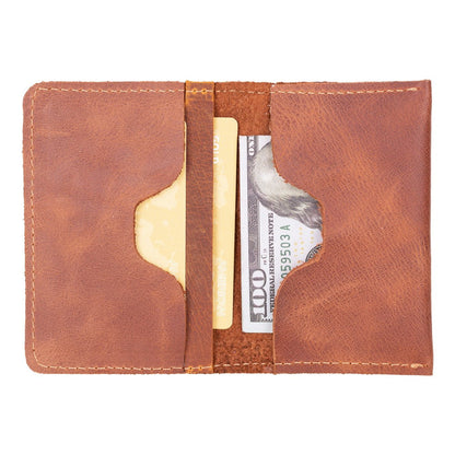 Giorno Leather Card Holder - TORONATA - color_ Saddle Brown