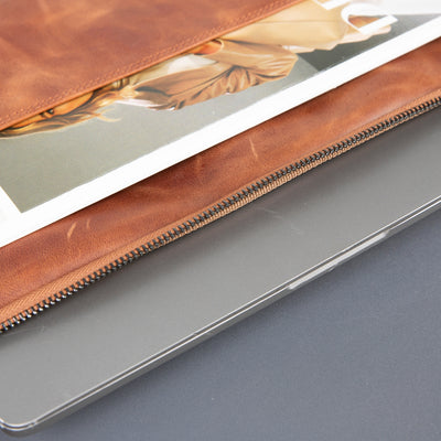 Seward Leather Laptop Bag with Shoulder Strap - MacBook Sleeve 14" & 16" 