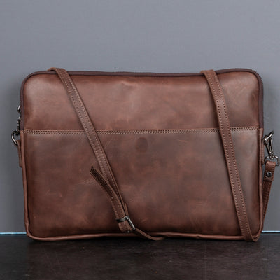 Seward Leather Laptop Bag with Shoulder Strap - MacBook Sleeve 14" & 16" 
