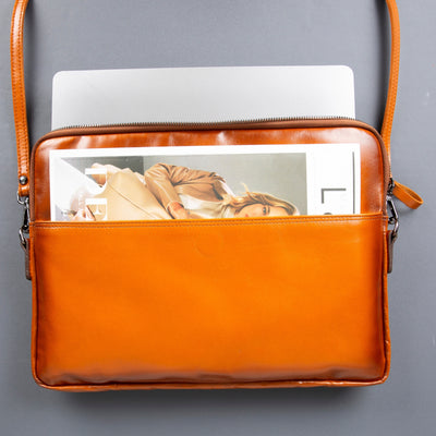 Seward Leather Laptop Bag with Shoulder Strap - MacBook Sleeve 14" & 16" 