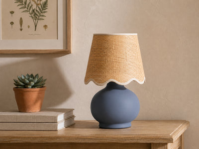 Benton Handmade Ceramic Table Lamp with Cotton Shade