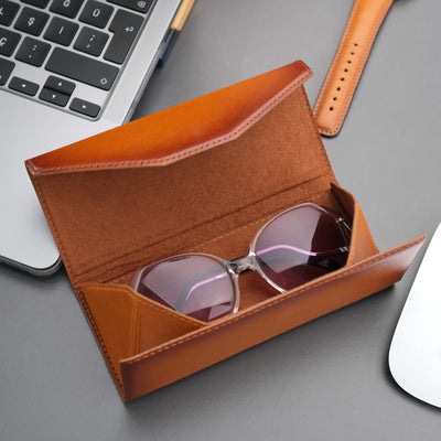 triangle leather cases for eyeglass or sunglasses - toronata - 