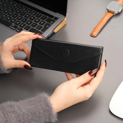 triangle leather cases for eyeglass or sunglasses - toronata - 