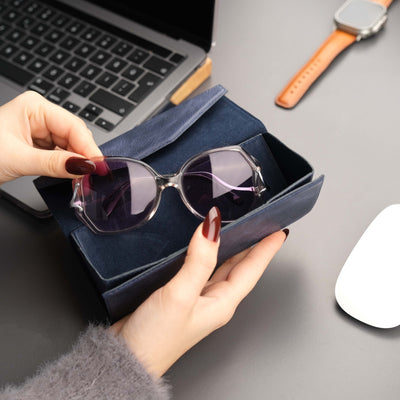 triangle leather cases for eyeglass or sunglasses - toronata - 