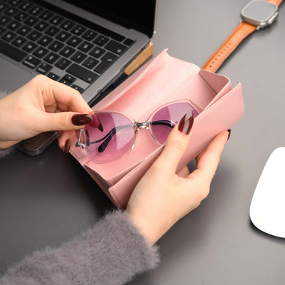 triangle leather cases for eyeglass or sunglasses - toronata - 