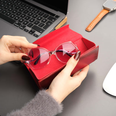 triangle leather cases for eyeglass or sunglasses - toronata - 