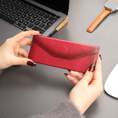 triangle leather cases for eyeglass or sunglasses - toronata - 