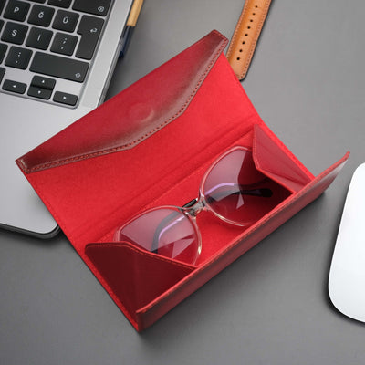 triangle leather cases for eyeglass or sunglasses - toronata - 