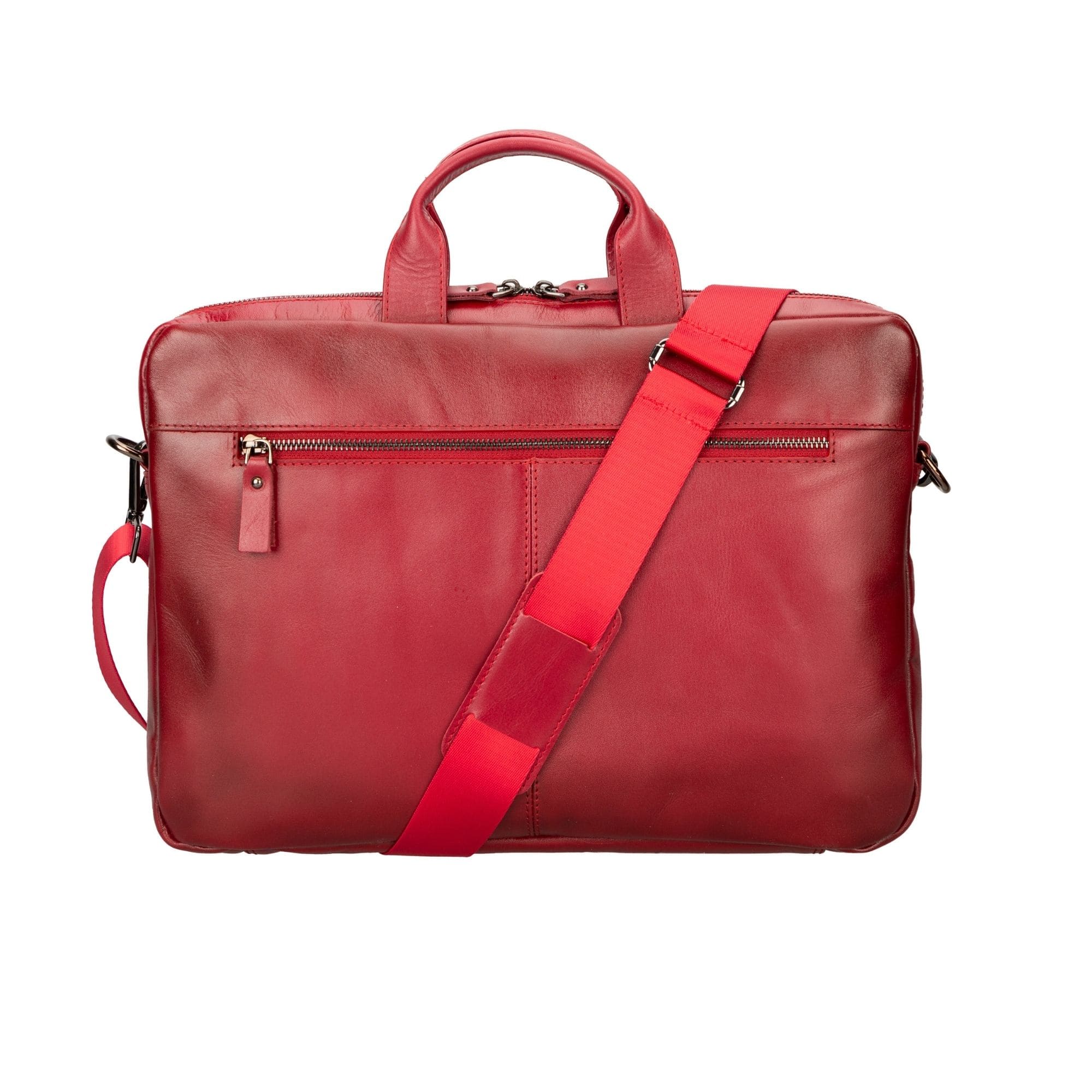 Afton MacBook Leather Sleeve and Bag - 14 Inches - Red - TORONATA